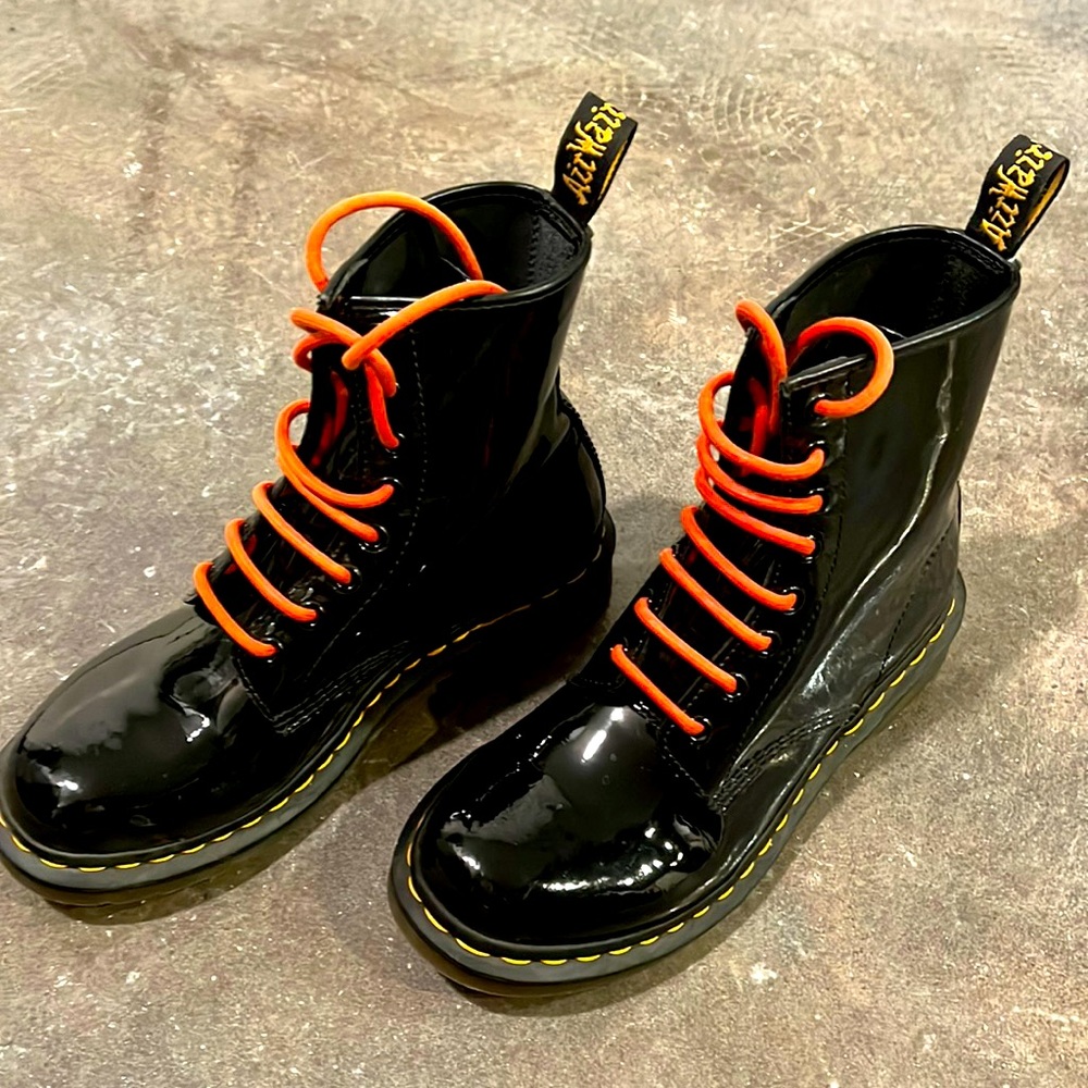 Dr Marten Black Patent leather boots